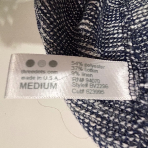 Three Dots L/S blue marled sweater-M - Picture 3 of 3
